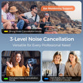 Hohem wireless Lavalier microphone with three-level noise cancellation and ear monitoring support