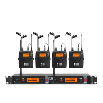 XTUGA IEM1200 Wireless in Ear Monitor System 4 Channel with in Earphone Wireless Type Used for Stage or Studio