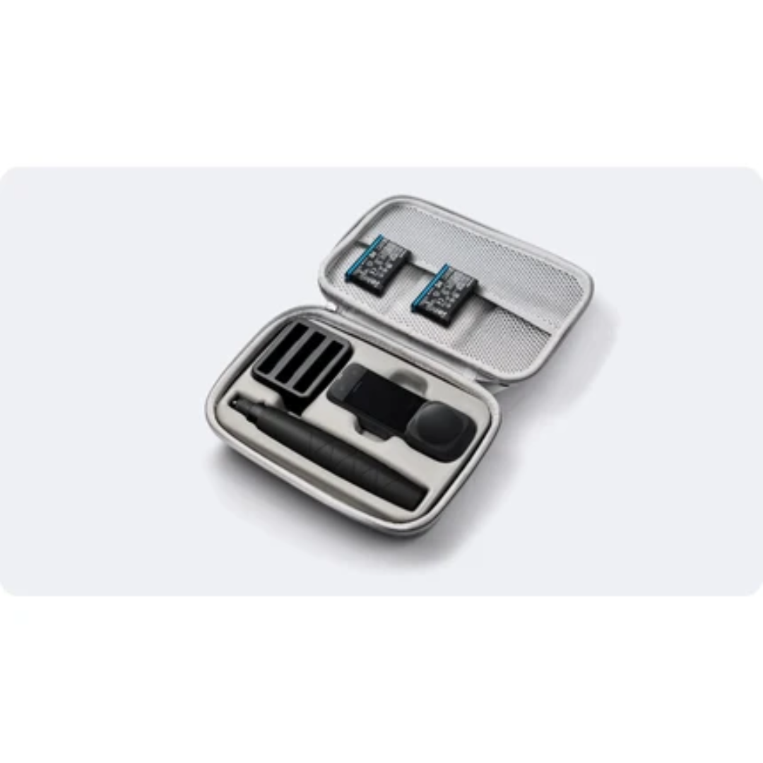 Insta 360 Carry Case with organized compartments for accessories and protection.