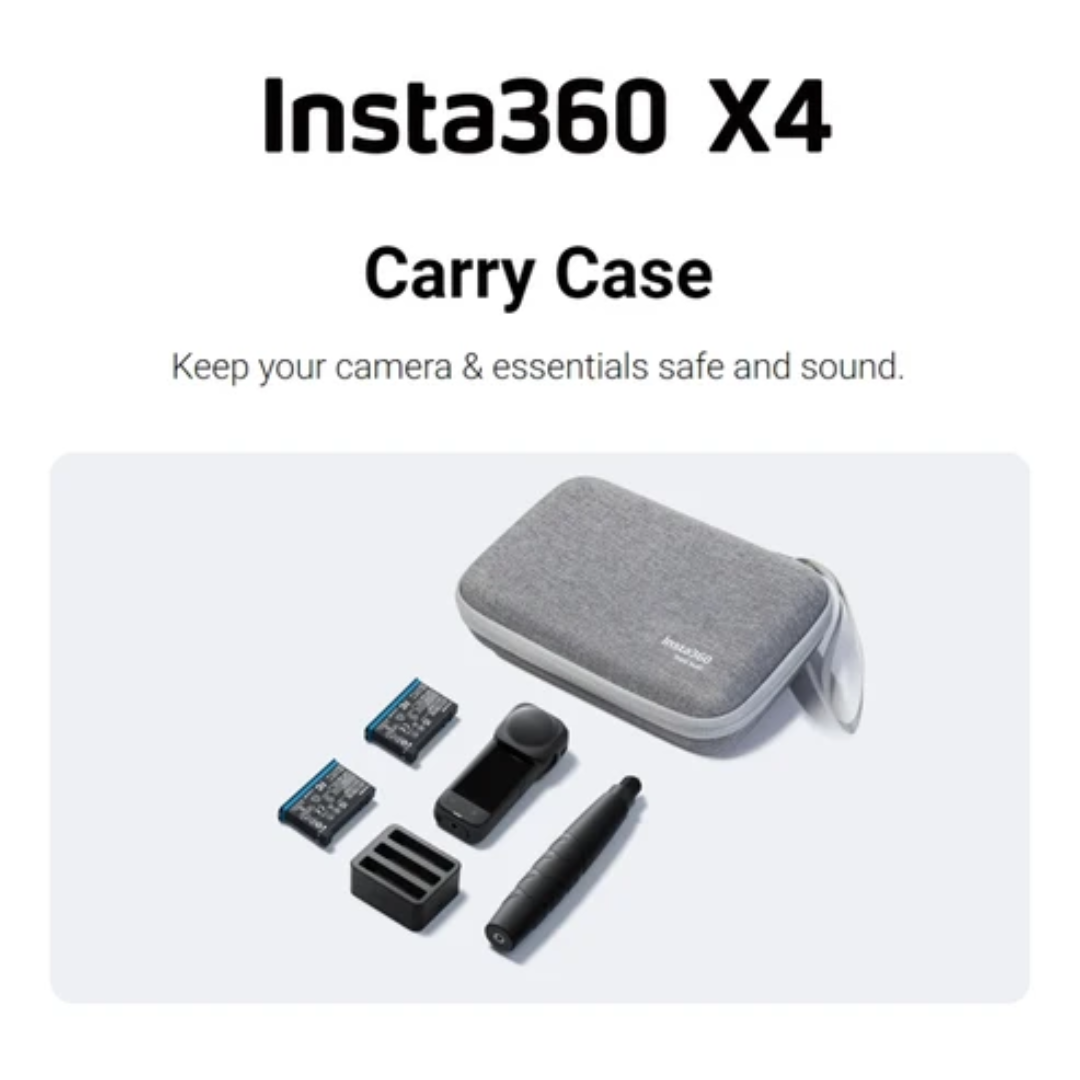 Insta 360 Carry Case with compartments for camera and accessories, designed to keep them safe and organized