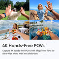 4K Tiny Waterproof Action Camera capturing hands-free POVs with ultra-wide shots in diverse settings