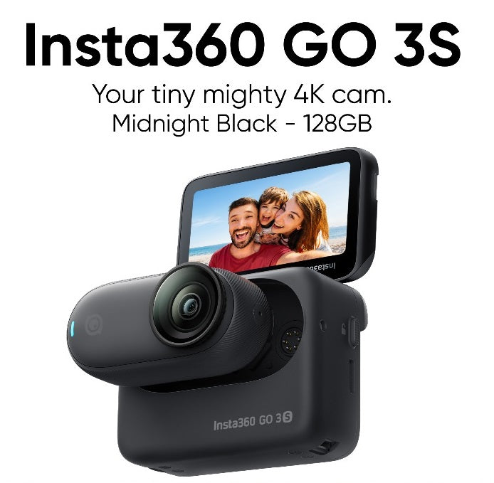Insta360 GO 3S Midnight Black 128GB 4K Tiny Waterproof Action Camera for capturing adventures