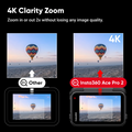Insta360 Ace Pro 2 demonstrating 4K Clarity Zoom feature for stunning 8K Action Camera quality