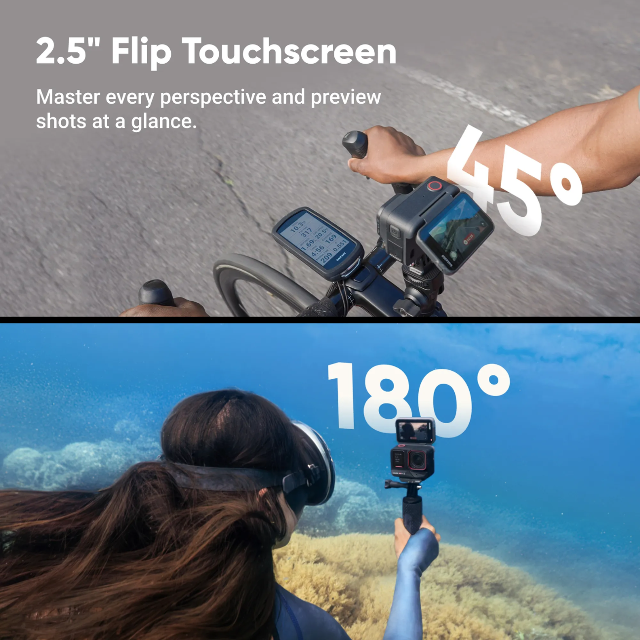 VMIDirect 8K Action Camera with 2.5 inch flip touchscreen for versatile shooting angles