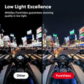 VMIDirect 8K Action Camera showcasing low light performance comparison with PureVideo technology