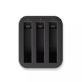 Battery charger with three slots for efficient charging of multiple batteries