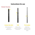 Instructions for using the Invisible Selfie Stick with steps for adjusting and fixing the telescopic rod