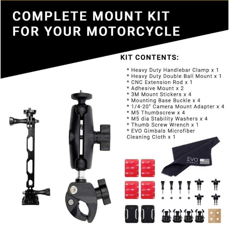 VMIDirect Motorcycle Mount Bundle complete kit for capturing action shots on your motorcycle