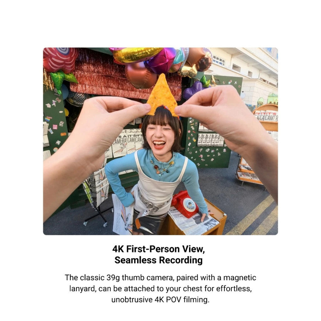Small 4K Action Camera capturing a joyful moment with seamless first-person view recording