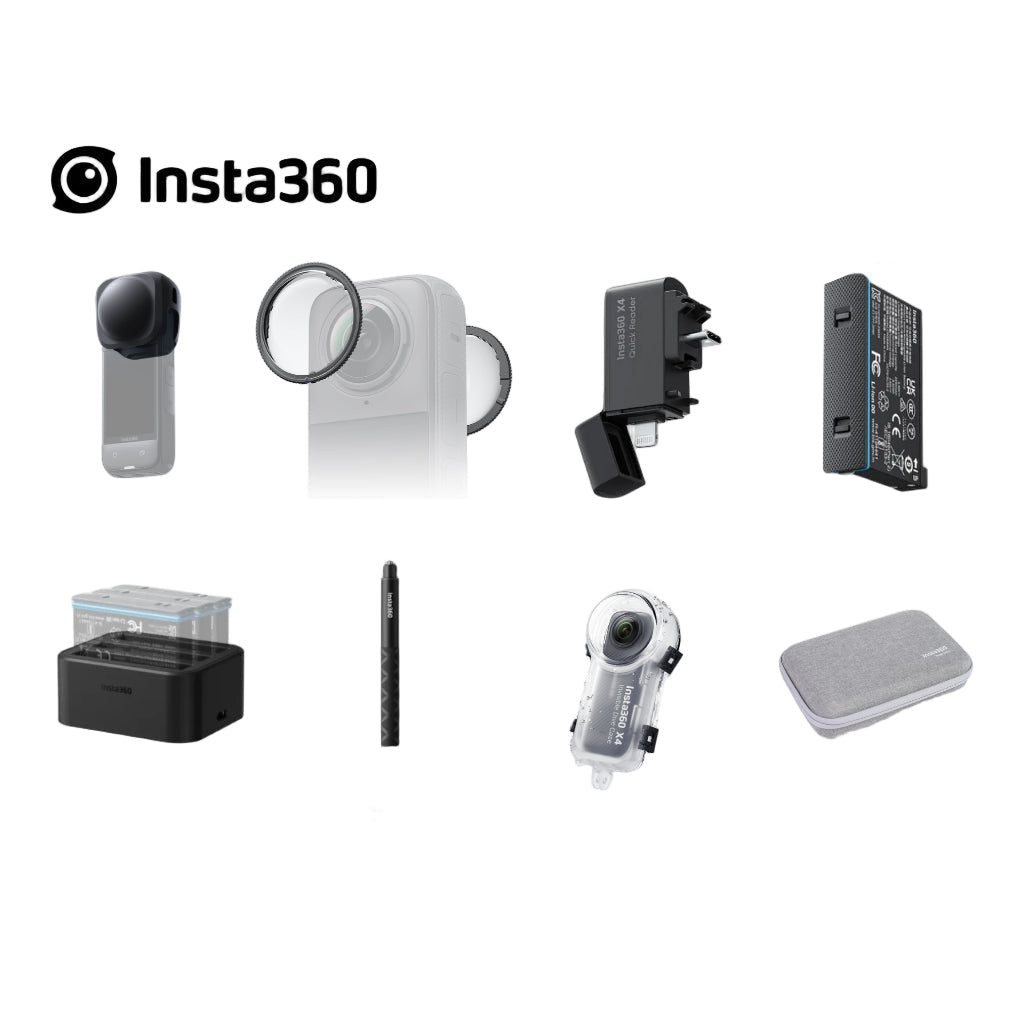 Insta360 X4 Accessories Bundle Pack featuring various essential camera accessories for enhanced filming