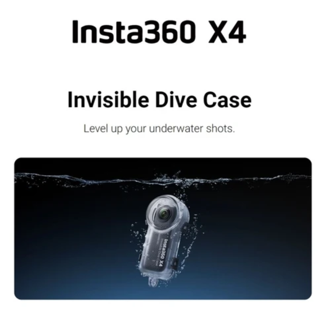 Insta360 X4 camera and waterproof case designed for enhanced underwater photography