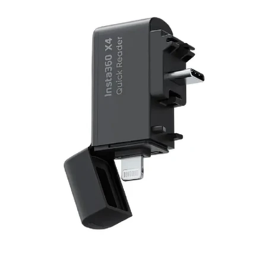 Insta360 X4 Quick Reader with USB-C and Lightning connectors for easy data transfer