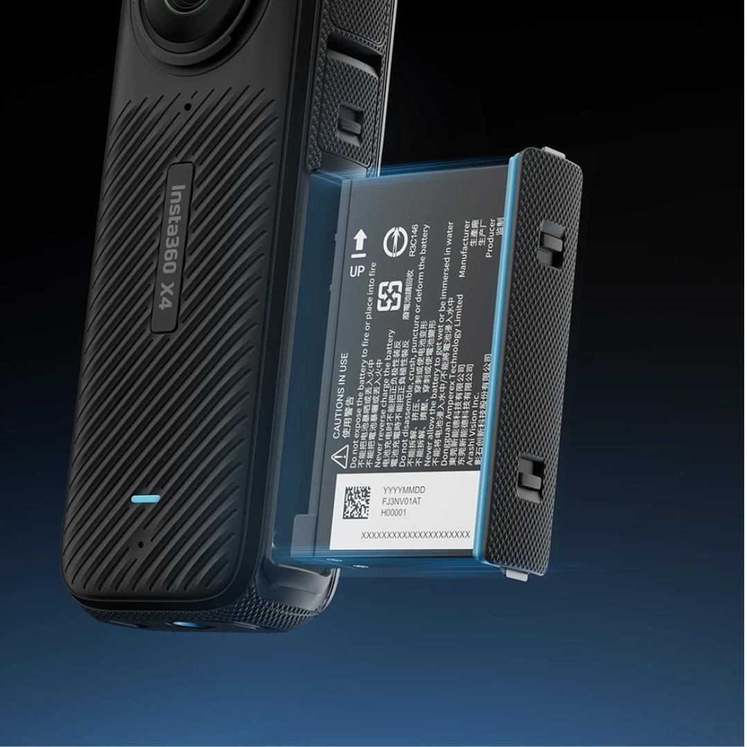 Insta360 X4 Rechargeable Battery designed for extended camera use and easy replacement.