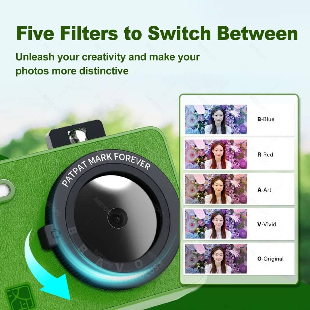 VMIDirect Instant Photo Print Camera with five creative filters for unique photography options
