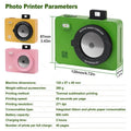 VMIDirect Instant Photo Print Camera in green, pink, and yellow with specifications and features