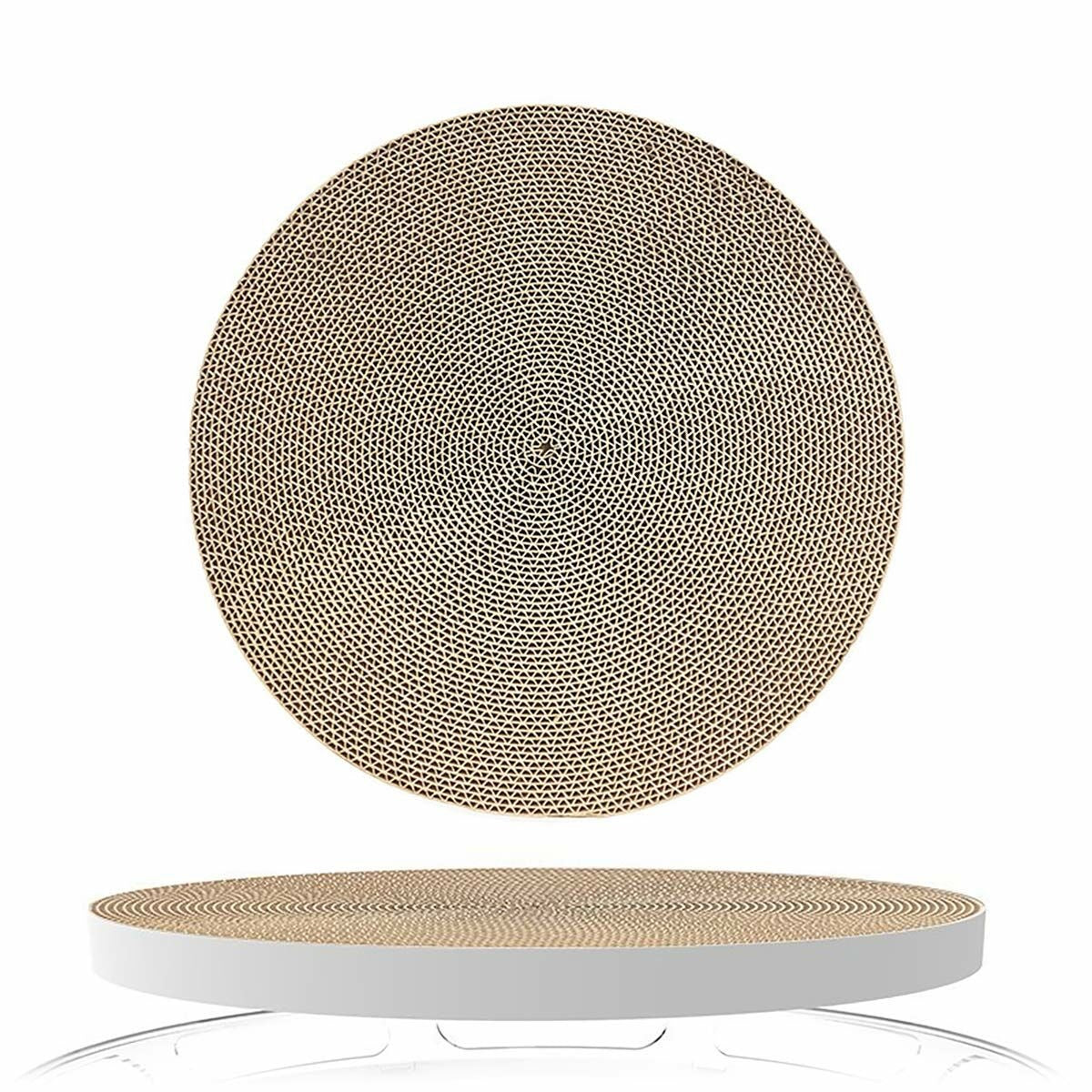 VMIDirect round interactive cat scratch pad made of layered cardboard for cats to scratch and play