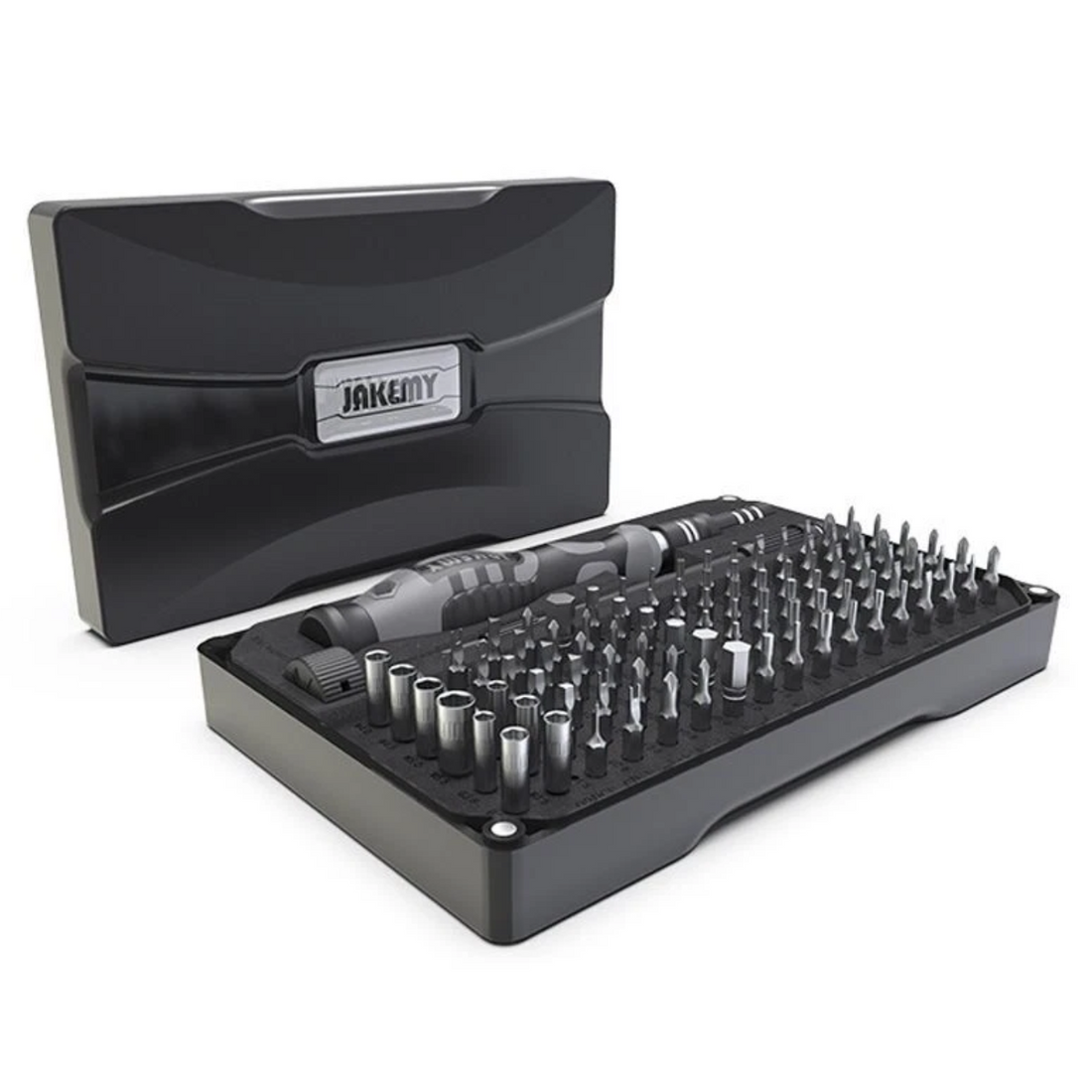 Precision Screwdriver Set 106 in 1 with organized storage case and multiple bits for versatile use