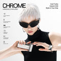 JISULIFE chrome handheld fan with stylish design, ultra-powerful wind, and portable functionality
