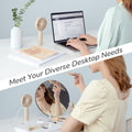 FA21 Portable Handheld Fan in a stylish desktop setup, perfect for personal cooling and comfort