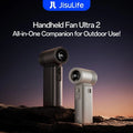 JISULIFE handheld fan 9000mAh in black and gray for outdoor use with a durable design