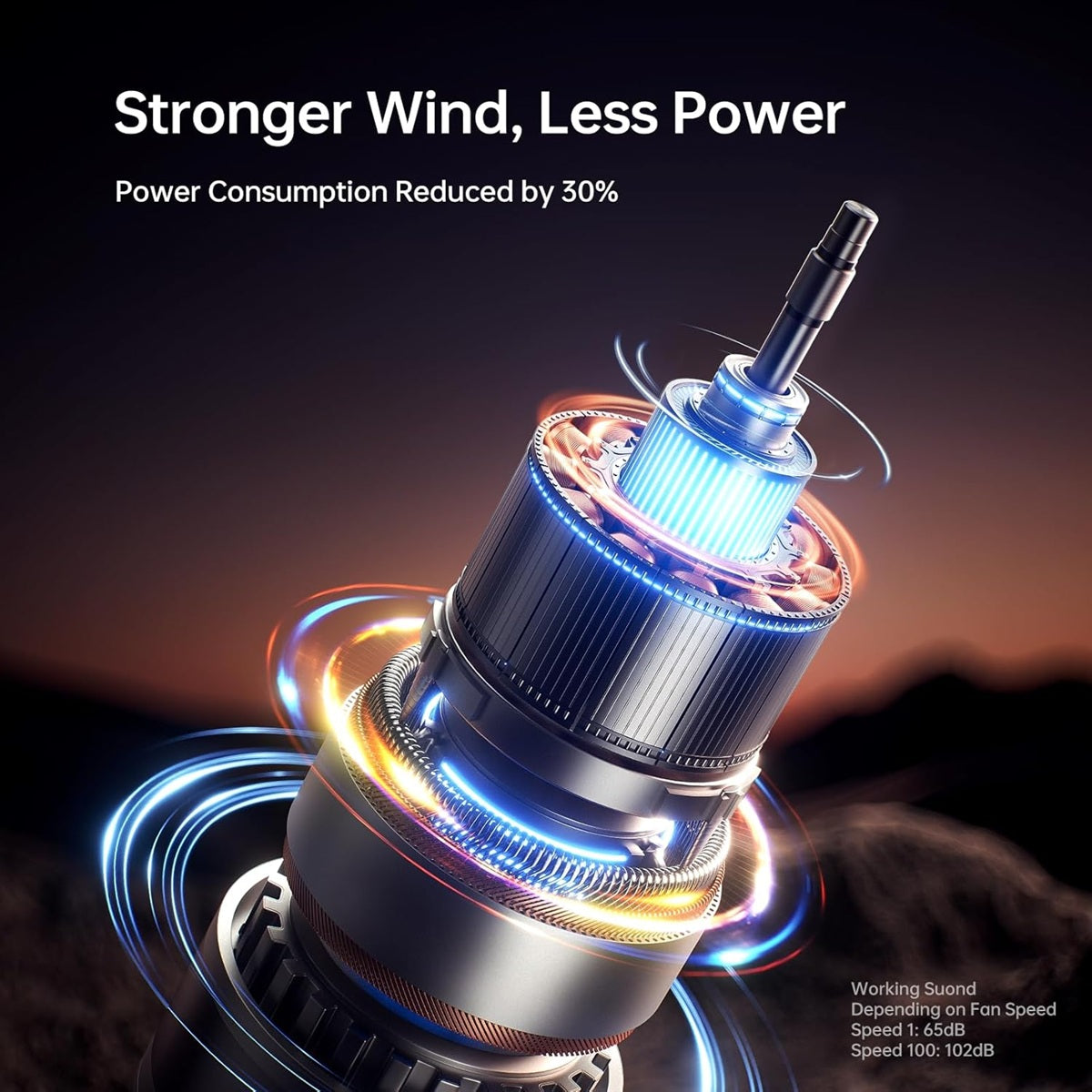 JISULIFE handheld fan 9000mAh with strong wind and reduced power consumption for efficient cooling