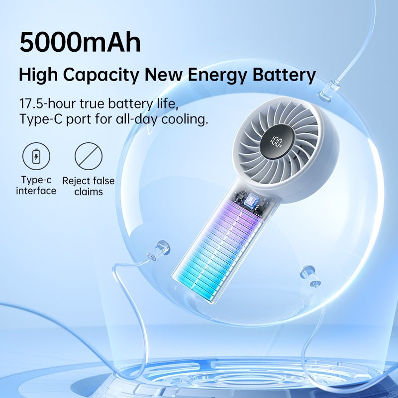 Jisulife life 4 strong wind fan handheld with 5000mAh battery and Type-C charging port