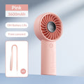 Jisulife life 4 strong wind fan handheld pink portable fan with 3600mAh battery and free lanyard