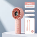 Pink jisulife life 4 strong wind fan handheld with 5000mAh battery and free lanyard by VMIDirect