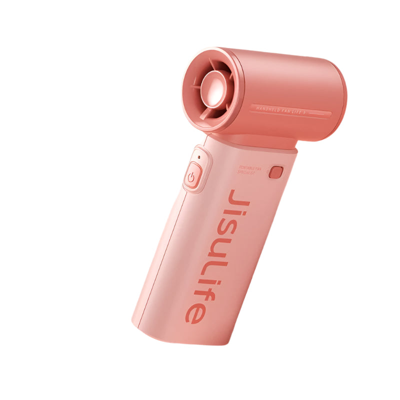 Pink JISULIFE Life 9 fan handheld portable fan with power button by VMIDirect
