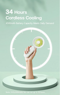 Handheld mini portable fan USB rechargeable with 34 hours cordless cooling and 4500mAh battery