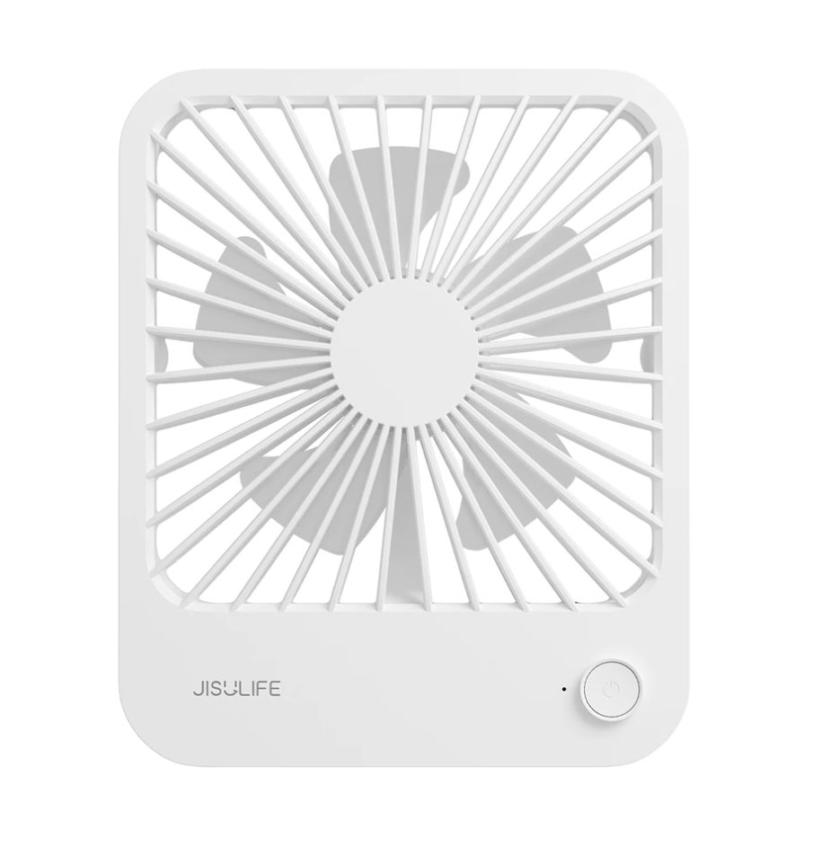 USB mini desktop fan with square grille and power button by VMIDirect