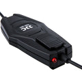 Omnidirectional lapel microphone with an easy-to-use on-off switch and indicator light