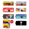 Various designs of Kodak Charmera Mini Digital Camera showcasing colorful styles and packaging