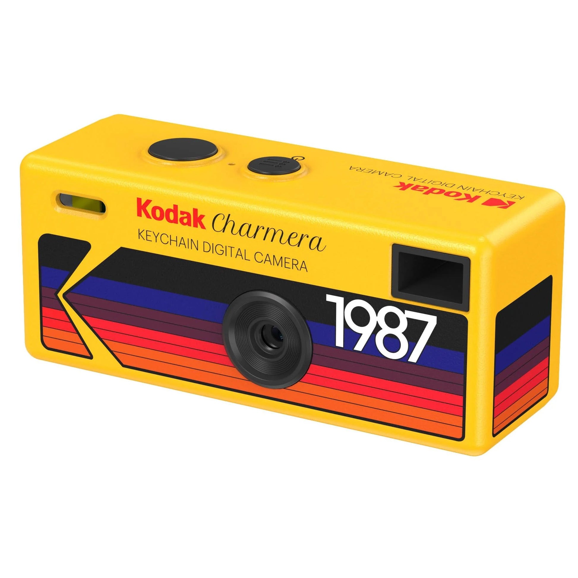 Kodak Charmera Mini Digital Camera in yellow with retro design and keychain attachment