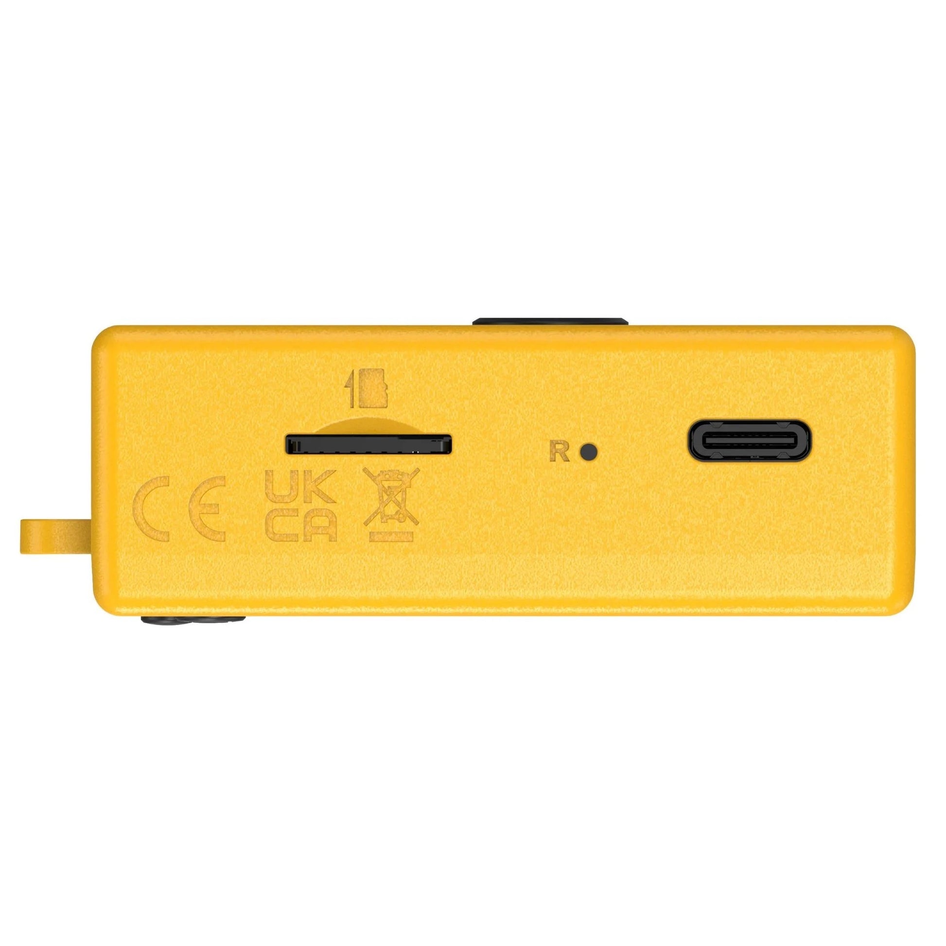 Kodak Charmera Mini Digital Camera in bright yellow with a USB-C port and user controls