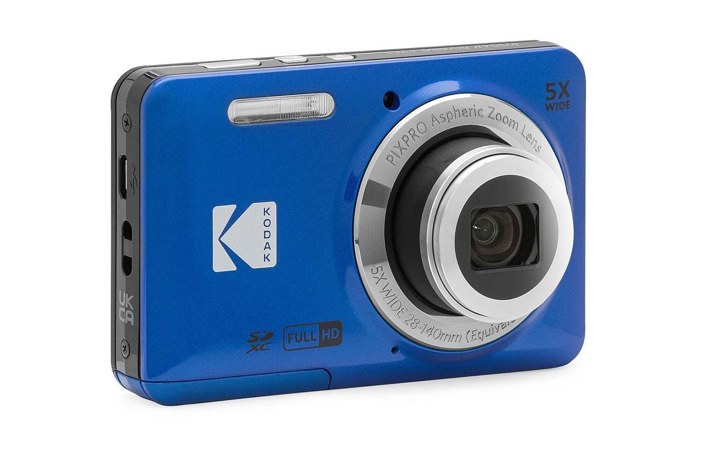 Kodak PIXPRO FZ55 Digital Camera in blue with 5x optical zoom for vibrant photography