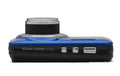 Side view of the KODAK PIXPRO FZ55 Digital Camera in blue showcasing its sleek design and buttons