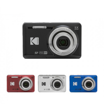 PIXPRO FZ55 Digital Camera available in black, red, silver, and blue with HD zoom features