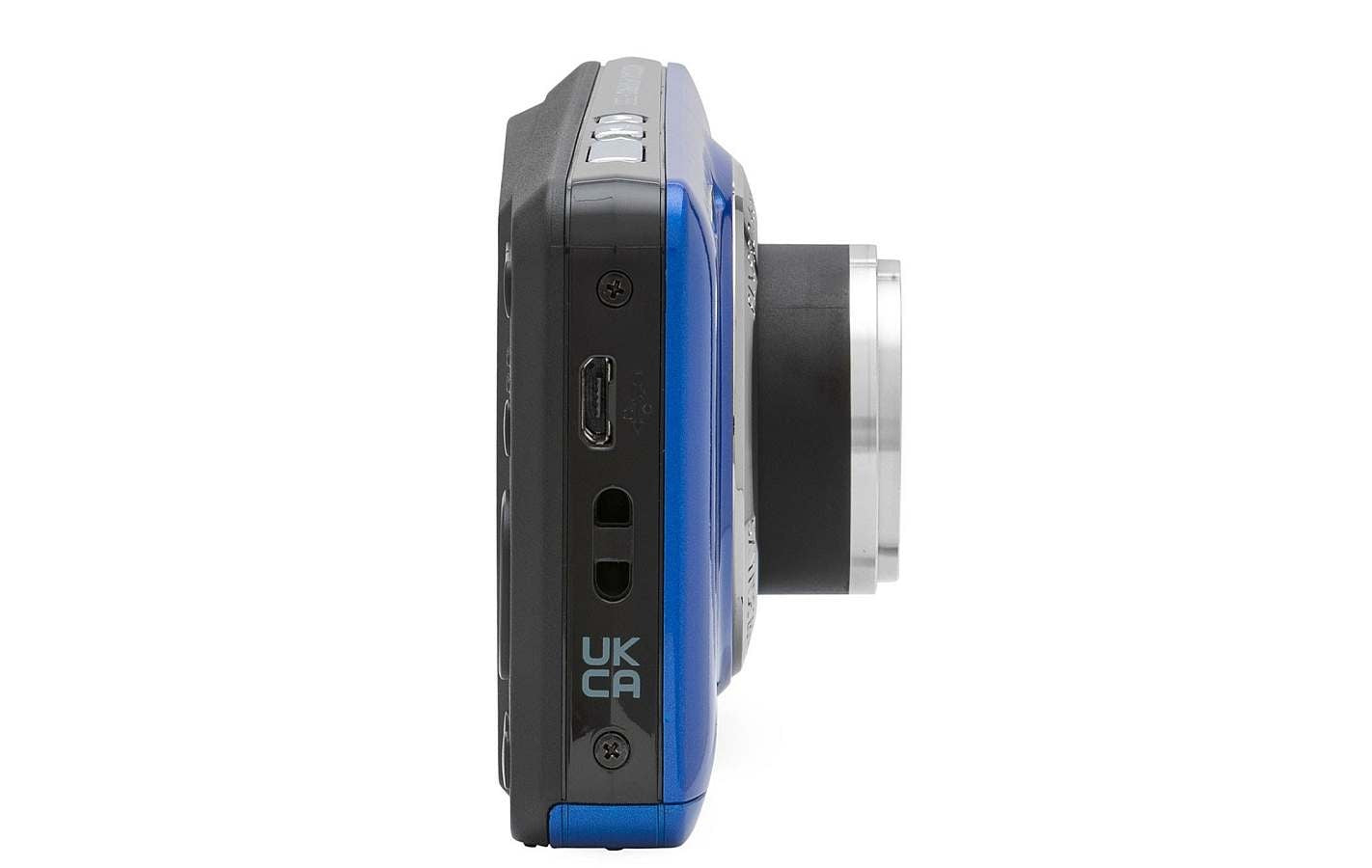 Side view of PIXPRO FZ55 Digital Camera showcasing its compact design and connectivity ports