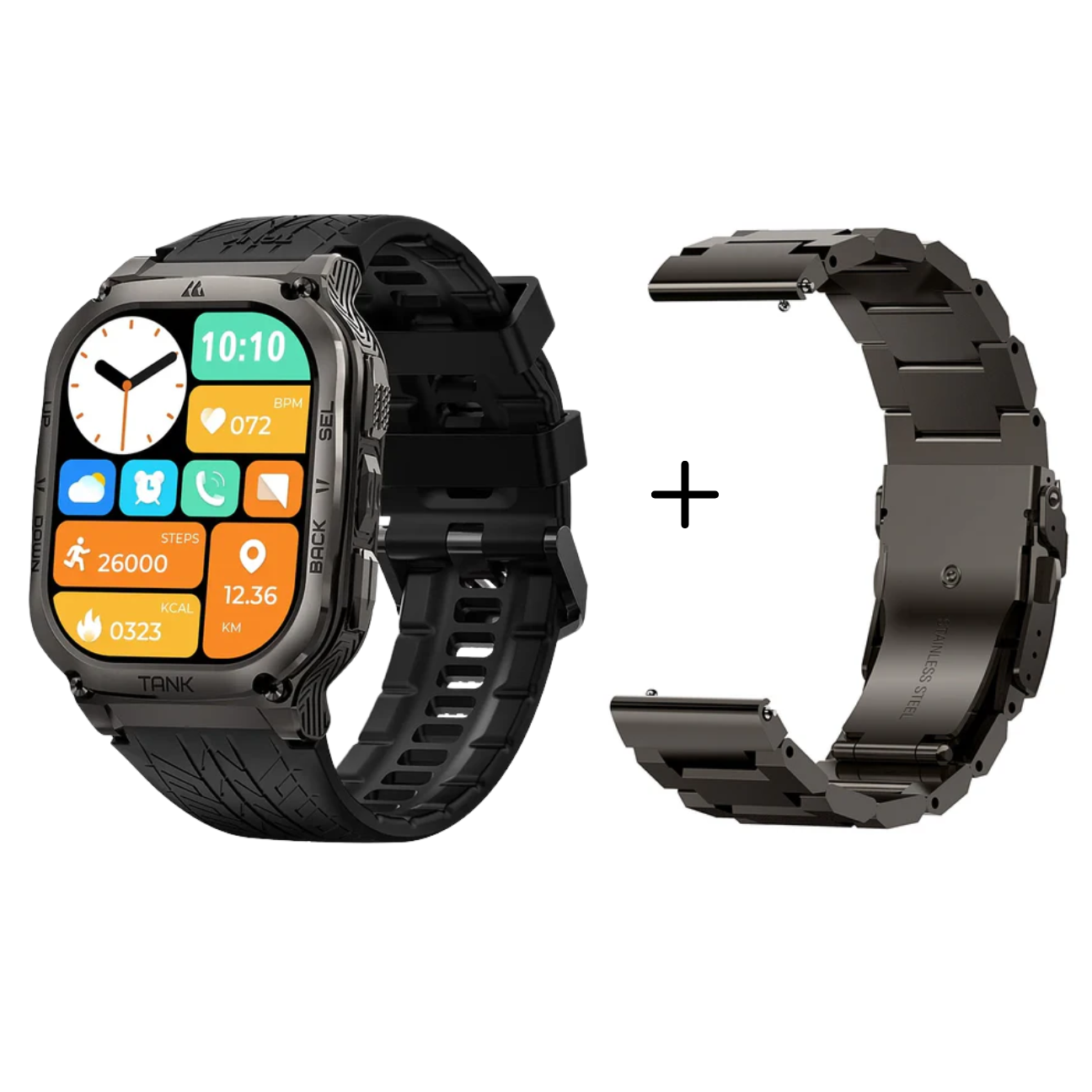 KOSPET Tank M3 rugged smartwatch with a large display and durable design for outdoor activities
