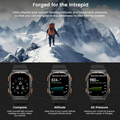 KOSPET Tank M3 Ultra Smartwatch displaying altitude, compass, and air pressure for outdoor adventures
