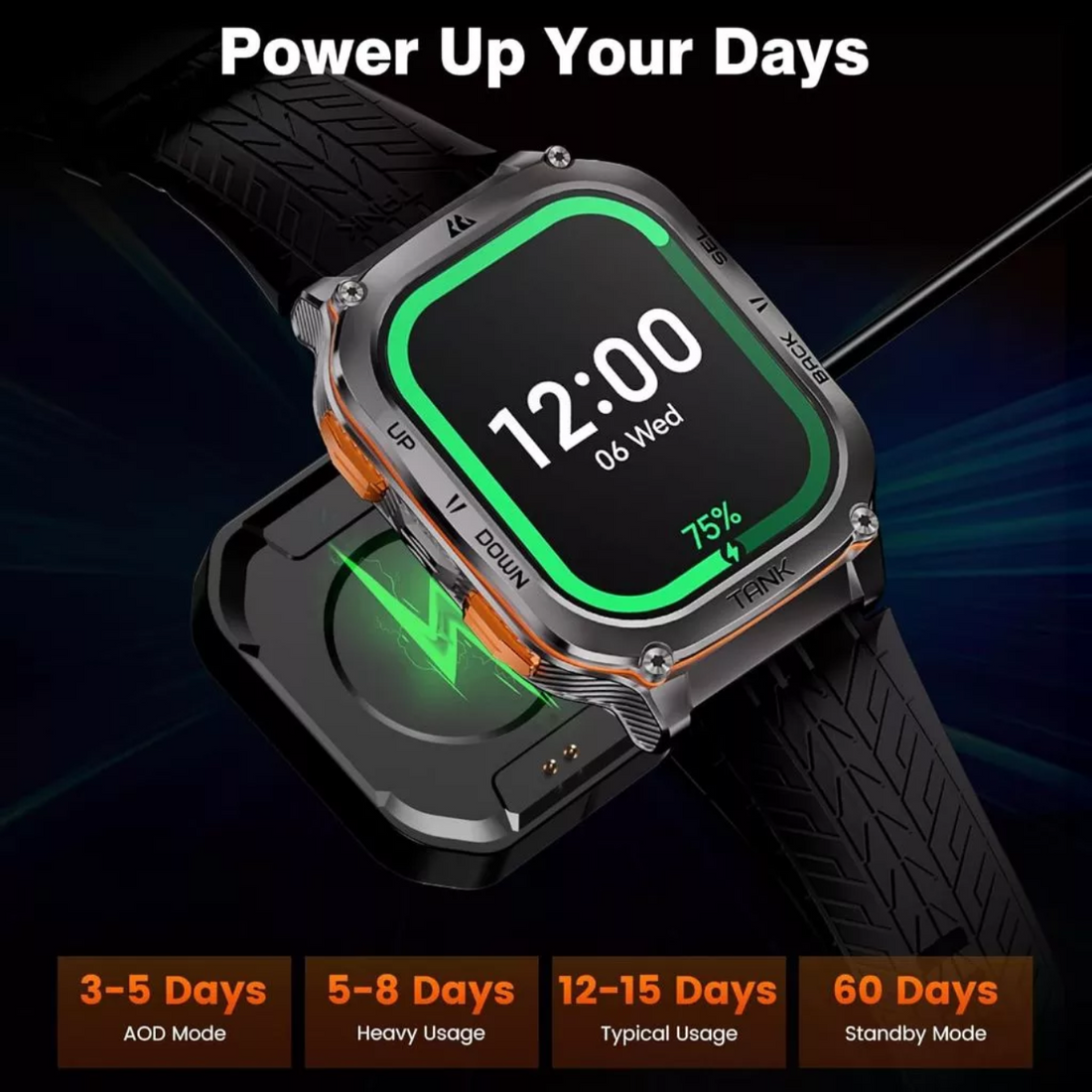 KOSPET Tank M3 Ultra Smartwatch features a rugged design with a vibrant display and advanced fitness tracking