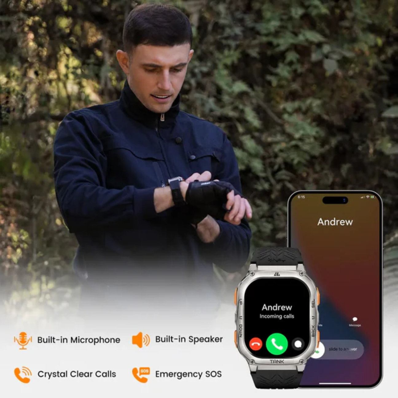 KOSPET Tank M3 Ultra smartwatch special edition with built-in microphone and speaker for clear calls