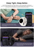 Kospet Tank S2 rugged smartwatch displayed with sleep tracking features and companion app on smartphone