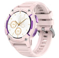 Kospet Tank S2 rugged smartwatch in pink with butterfly design and fitness tracking features