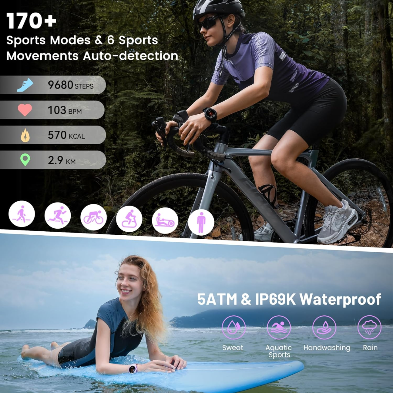 Kospet Tank S2 rugged smartwatch with 170+ sports modes and 5ATM waterproof rating for outdoor enthusiasts