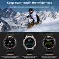 KOSPET TANK T3 ULTRA 2 smartwatch displaying compass, altitude, and air pressure features for outdoor enthusiasts