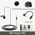 VMIDirect Lavalier Lapel Clip-on Microphone with windscreen and 6M cable for clear audio recording