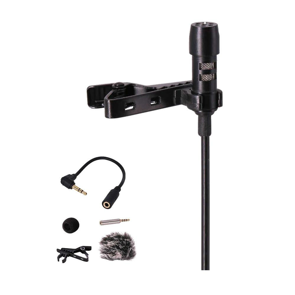 VMIDirect Lavalier Lapel Clip-on Microphone with accessories for clear audio recording