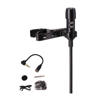 VMIDirect Lavalier Lapel Clip-on Microphone with accessories for clear audio recording